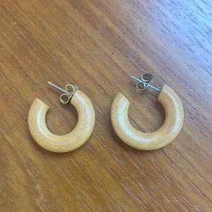 Anthropologie wood hoop earrings